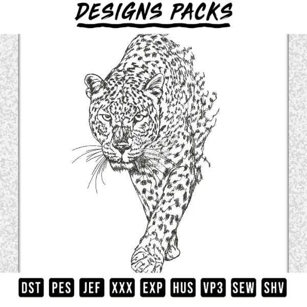 Leopard / tiger Embroidery Design 