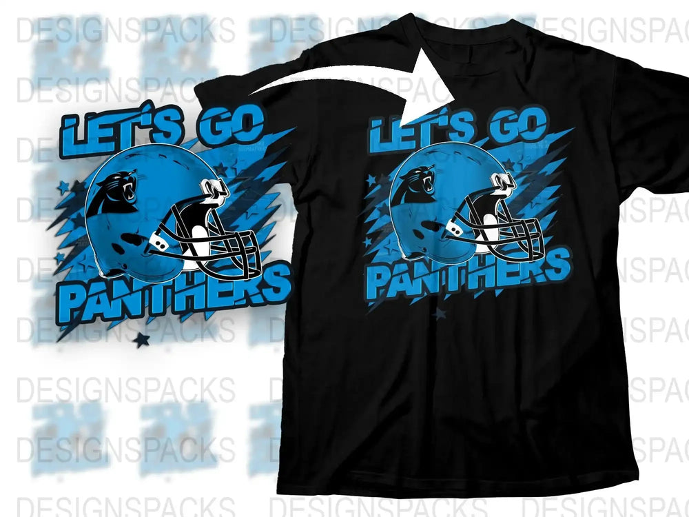 Let's Go Panthers T-Shirt, Football Fan Graphic Tee, Sports Team Support Shirt, Casual Wear