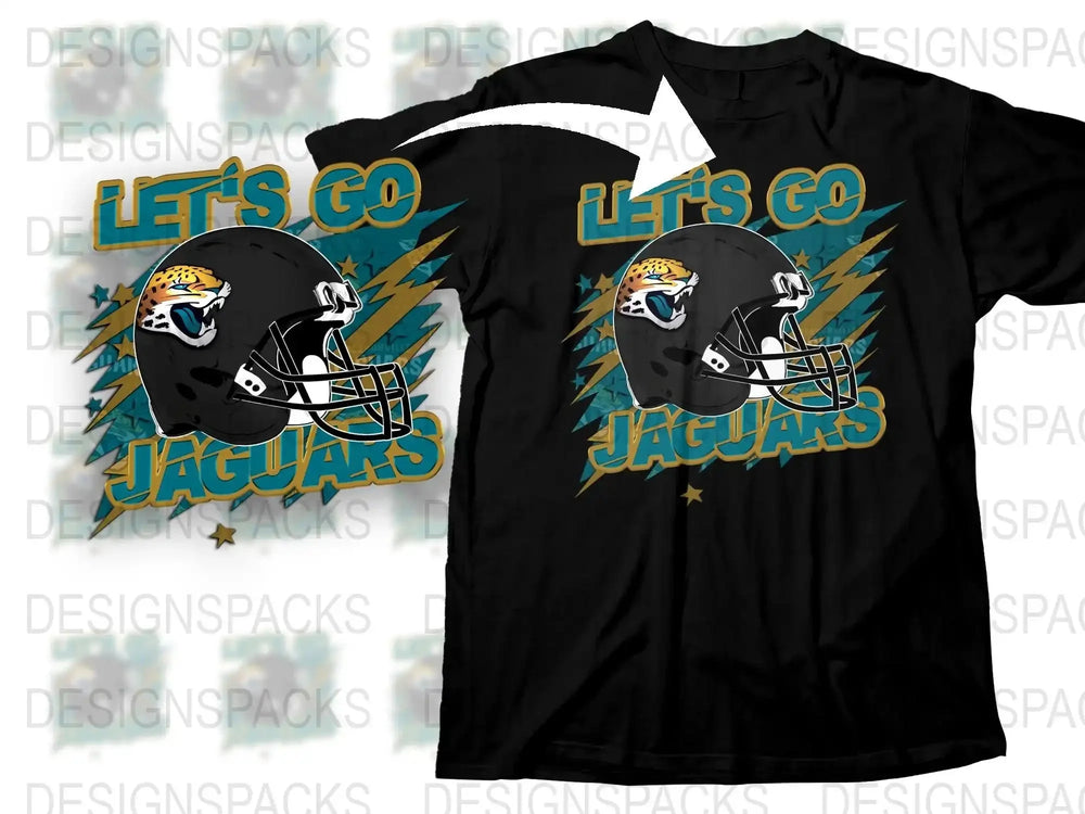 Jacksonville Jaguars T-Shirt, Let's Go Jaguars Graphic Tee, Football Fan Apparel, Sports Team Shirt Black