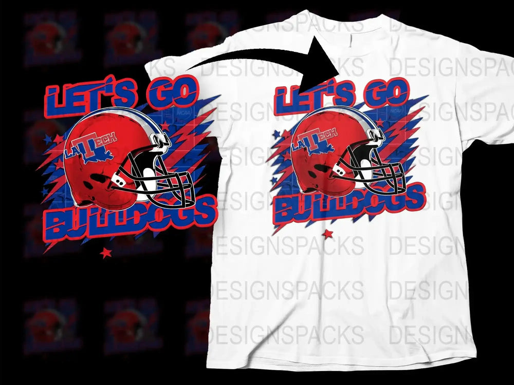 Let's Go Buffalo Graphic T-Shirt, Football Helmet Design, Red Blue Sports Fan Tee, Game Day Apparel