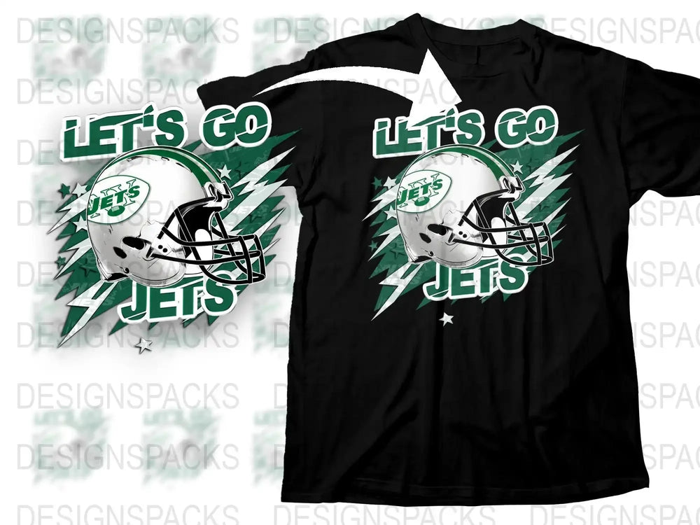 New York Jets Inspired T-Shirt, Football Fan Apparel, Sports Team Graphic Tee, Unisex Black Shirt
