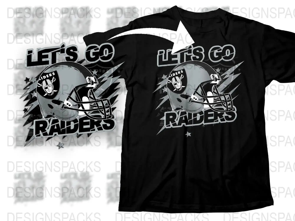 Las Vegas Raiders T-Shirt, Let's Go Raiders Helmet Graphic Tee, NFL Football Fan Apparel, Sports Black Shirt