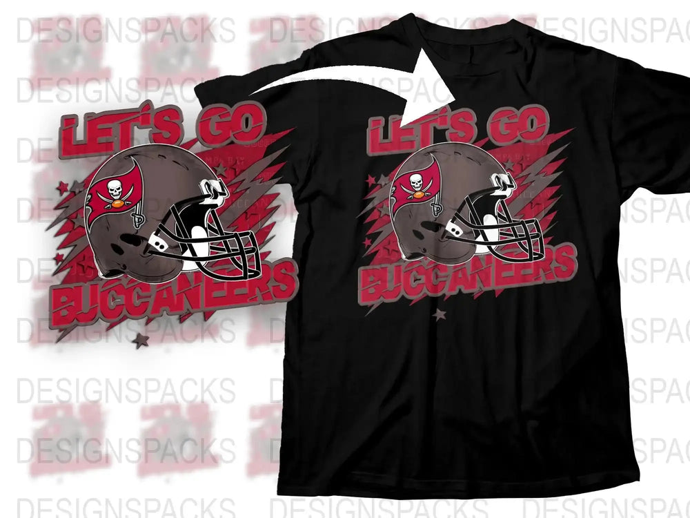 Tampa Bay Buccaneers Inspired T-Shirt, Let's Go Bucs, Football Team Fan Apparel, Sports Graphic Tee, Gift for Fans