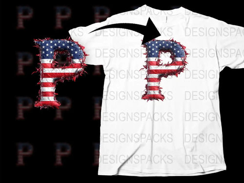 USA Flag Torn Design Patriotic T-Shirt, American Independence Day Apparel, Unisex White Tee