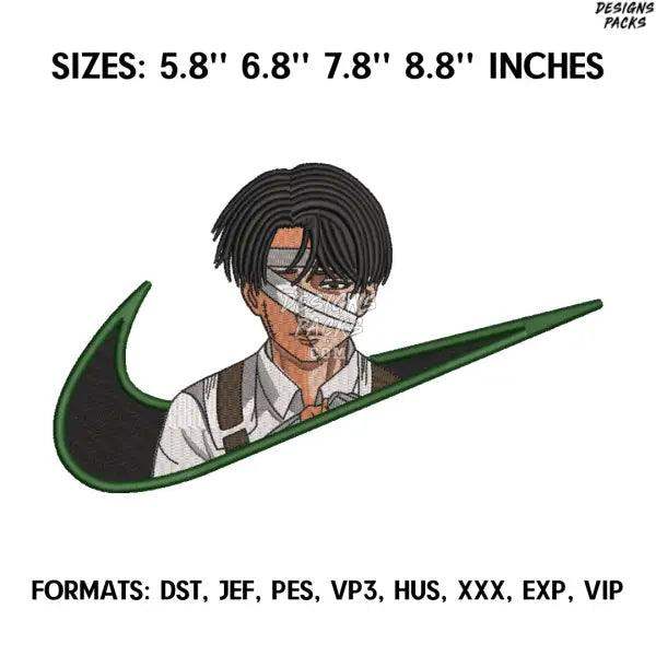 Levi Akkerman Embroidery Design File, Attack on Titan Anime Embroidery Design,, Anime Pes