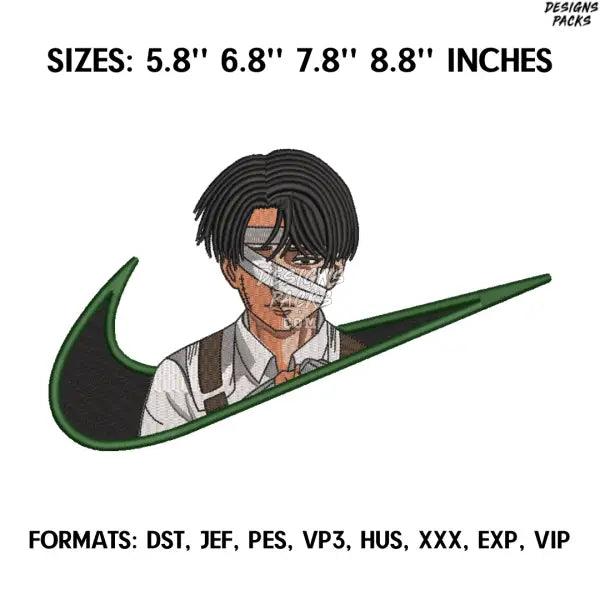 Levi Akkerman Embroidery Design File, Attack on Titan Anime Embroidery Design,, Anime Pes