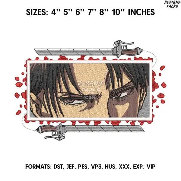 Levi Akkerman Embroidery Design File / Attack on Titan Anime Embroidery Design/. Eren Yeager