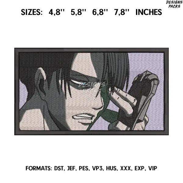 Levi Akkerman Embroidery Design File, Attack on Titan Anime Embroidery Design,, Anime Pes