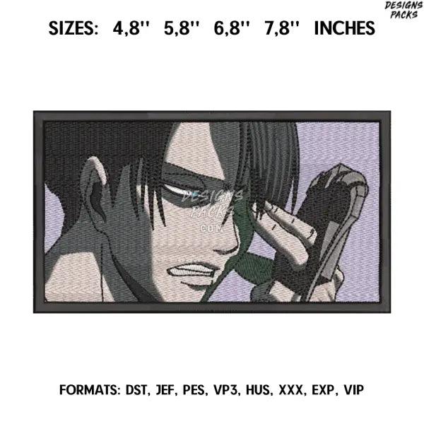Levi Akkerman Embroidery Design File, Attack on Titan Anime Embroidery Design,, Anime Pes