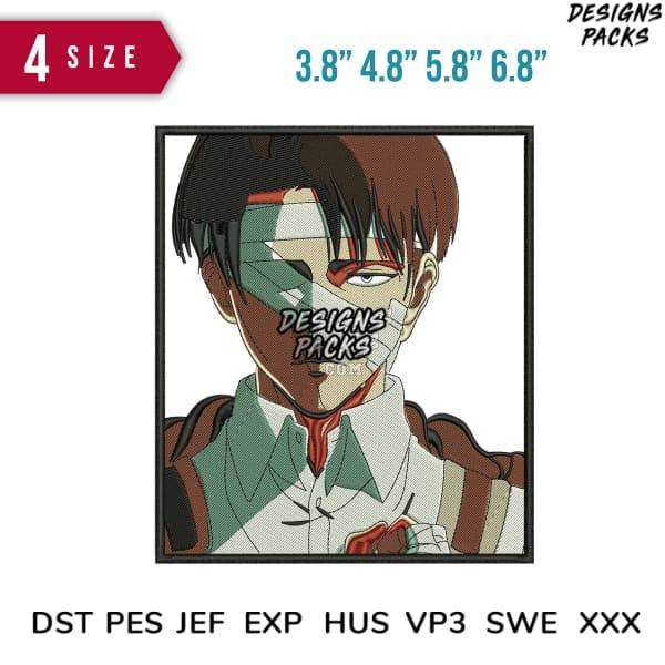 Anime character embroidery design in 4 sizes, print-ready PES DST formats for machine embroidery