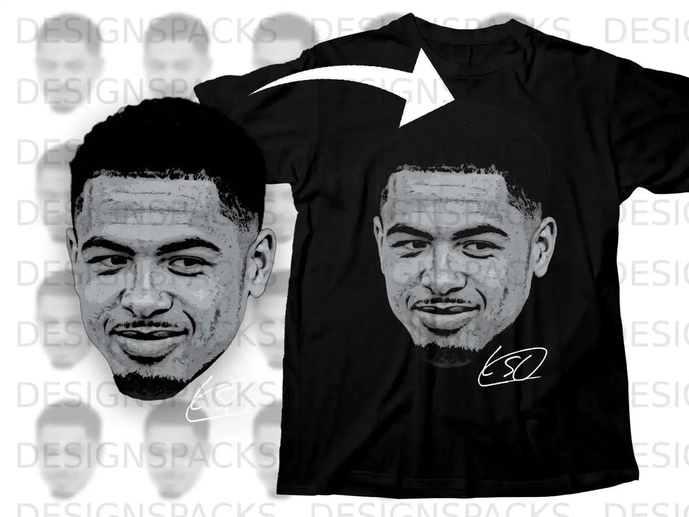 Graphic Face Print Design T-shirt with Signature