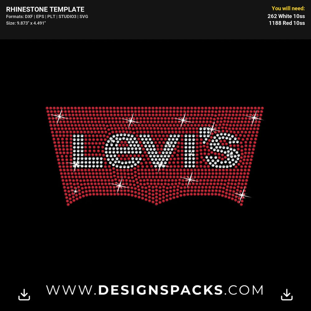 Levi Strauss Logo Rhinestone Digital Template