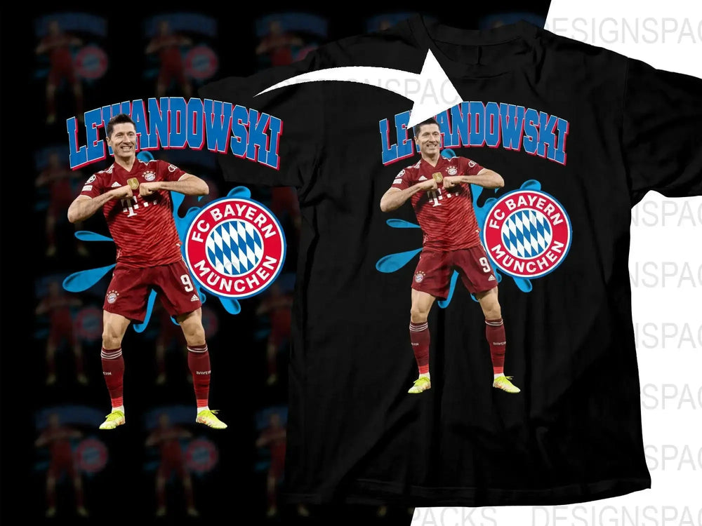 Lewandowski FC Bayern München Men's Graphic Soccer Png Digital Download