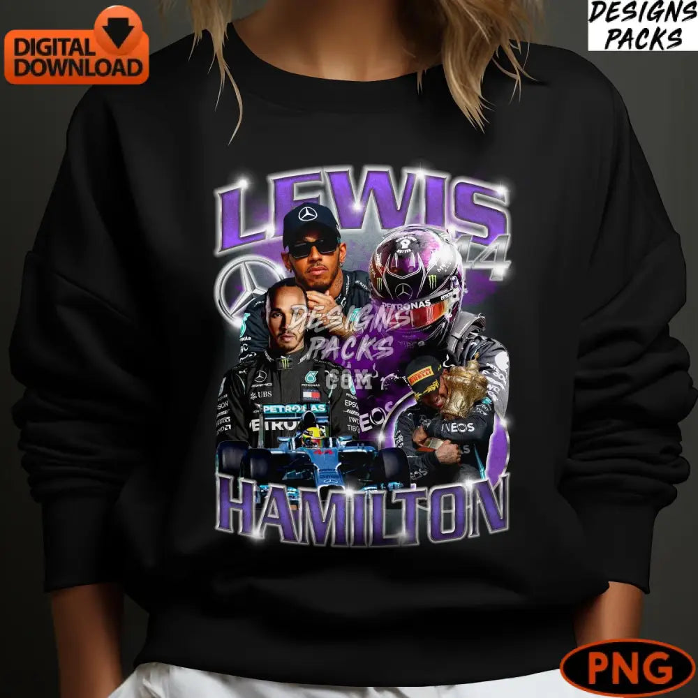 Lewis Hamilton F1 Racing Digital Art Instant Download Formula One Grand Prix Motorsport Fan Gift