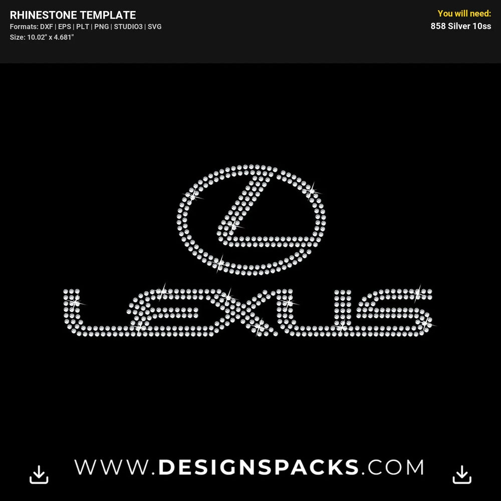 Lexus Luxury Car Logo Rhinestone Digital Template