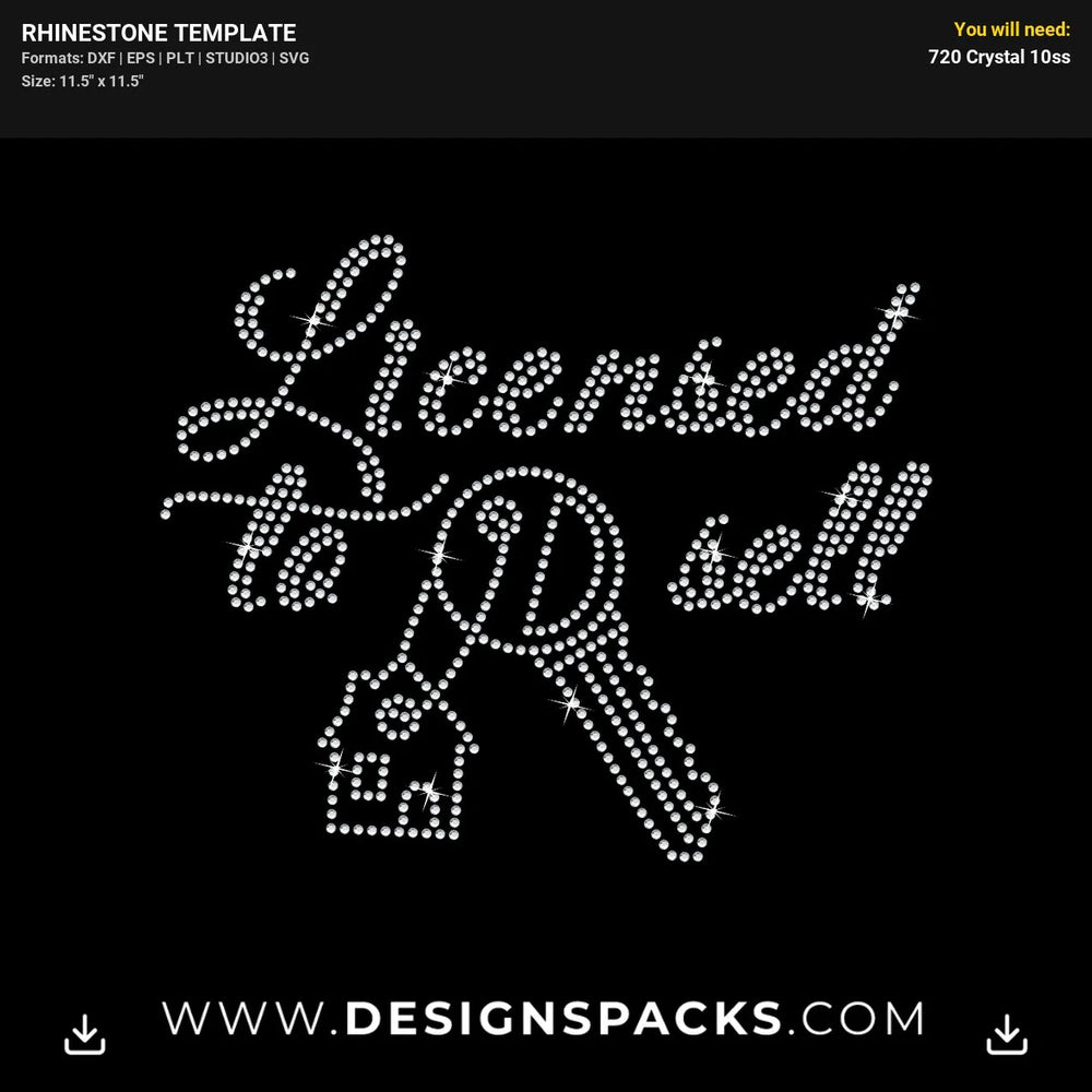Licensed To Sell Rhinestone Digital Template