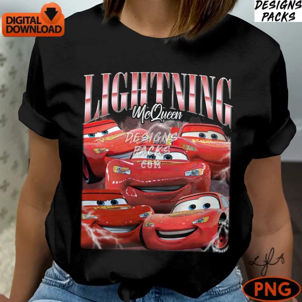 Lightning Mcqueen Digital Art Cars Movie Instant Download Kids Room Red Race Car