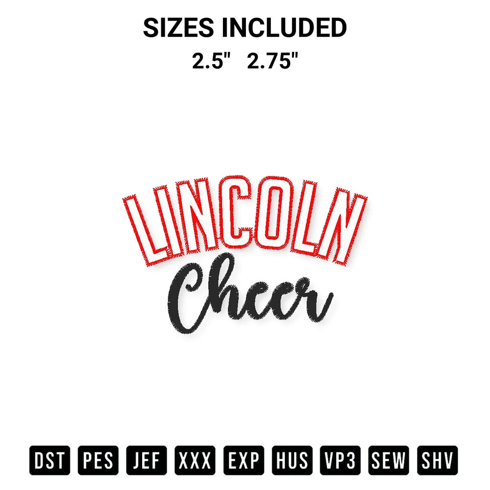 Lincoln Cheer Puff 2 Embroidery Design