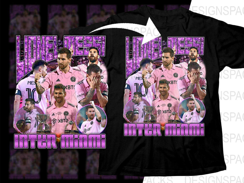 Lionel Messi Inter Miami Bootleg Graphic Soccer Png Digital Download