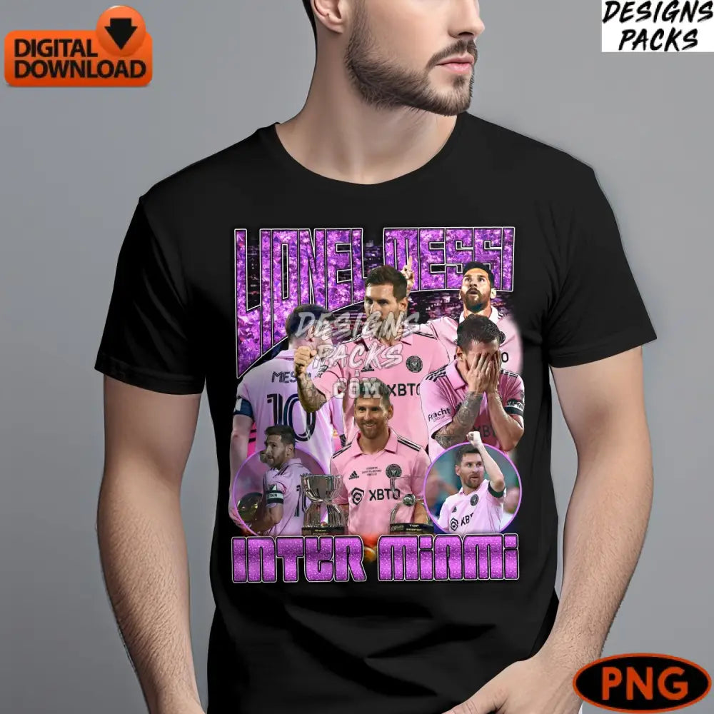 Lionel Messi Inter Miami Digital Instant Download Soccer Star Fan Art Sports