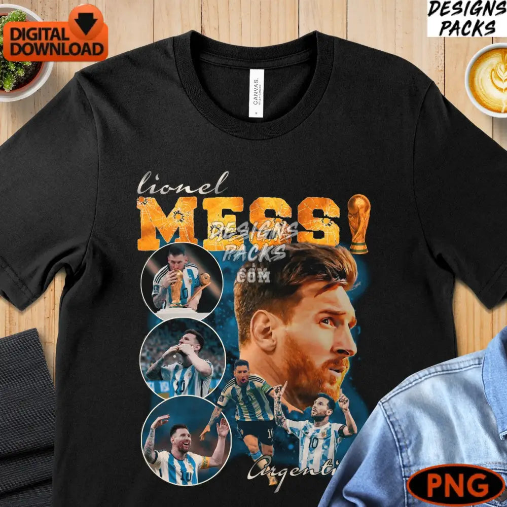Lionel Messi Tribute Art Argentina Soccer Star Instant Download Digital Png
