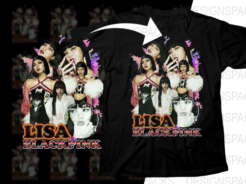 Lisa Inspired Kpop Idol Band Blackpink Style Halftone Png Digital Download