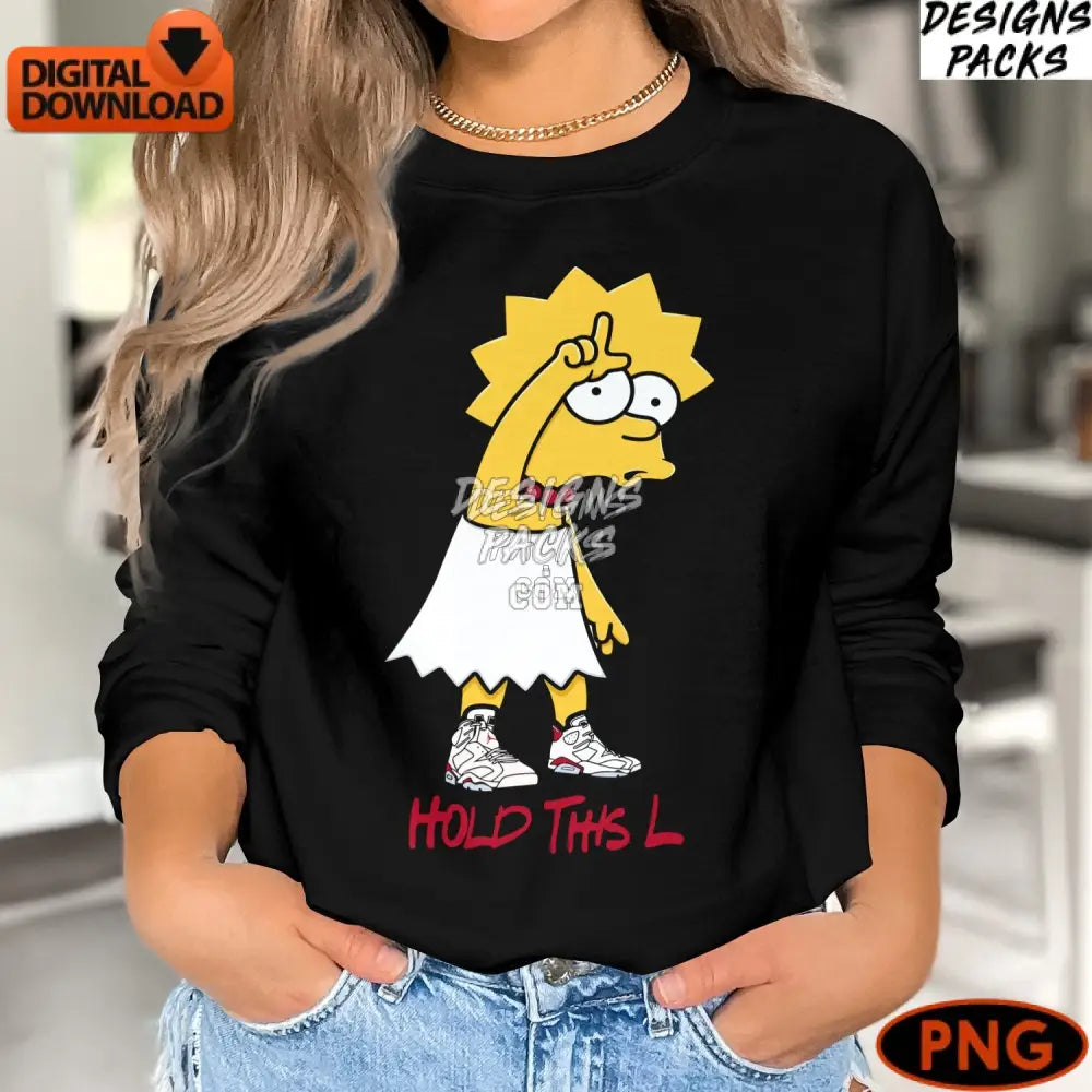 Lisa Simpson Cartoon Art Instant Download Digital Png File Vibrant