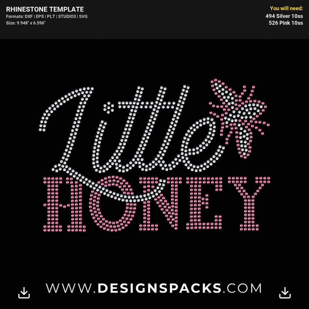 Little Honey Updated Rhinestone Digital Template
