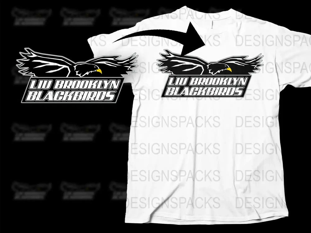 LIU Brooklyn Blackbirds College Football Png Digital Download
