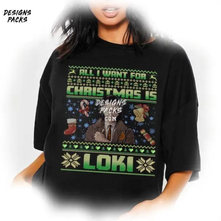 Loki Laufeyson Christmas All I Want For Is Ugly Png Design