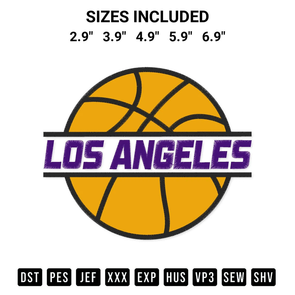 Los Angeles Basketball Embroidery Design