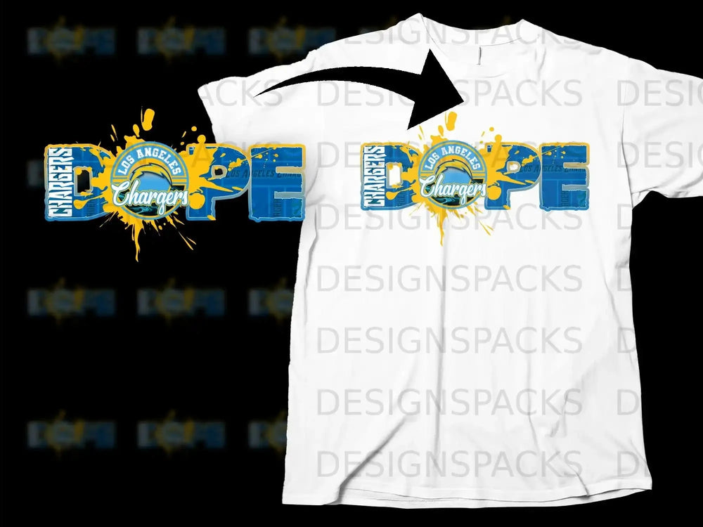 Los Angeles Chargers Dope Graphic T-Shirt