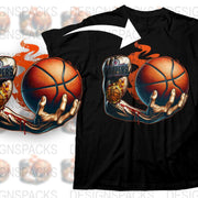 Los Angeles Clippers Basketball Graphic T-Shirt, Fiery Ball Design, Sports Fan Apparel, Gift for Basketball Lovers, Cool Game Day Outfit