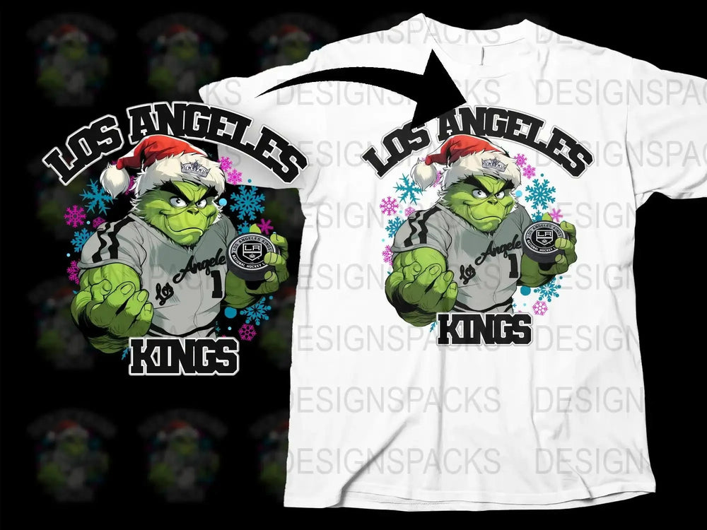 Los Angeles Kings Grinch Design Holiday Themed Png Digital Download