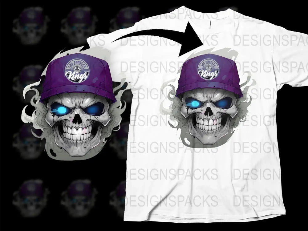 Los Angeles Kings Skull Graphic Design Png Digital Download