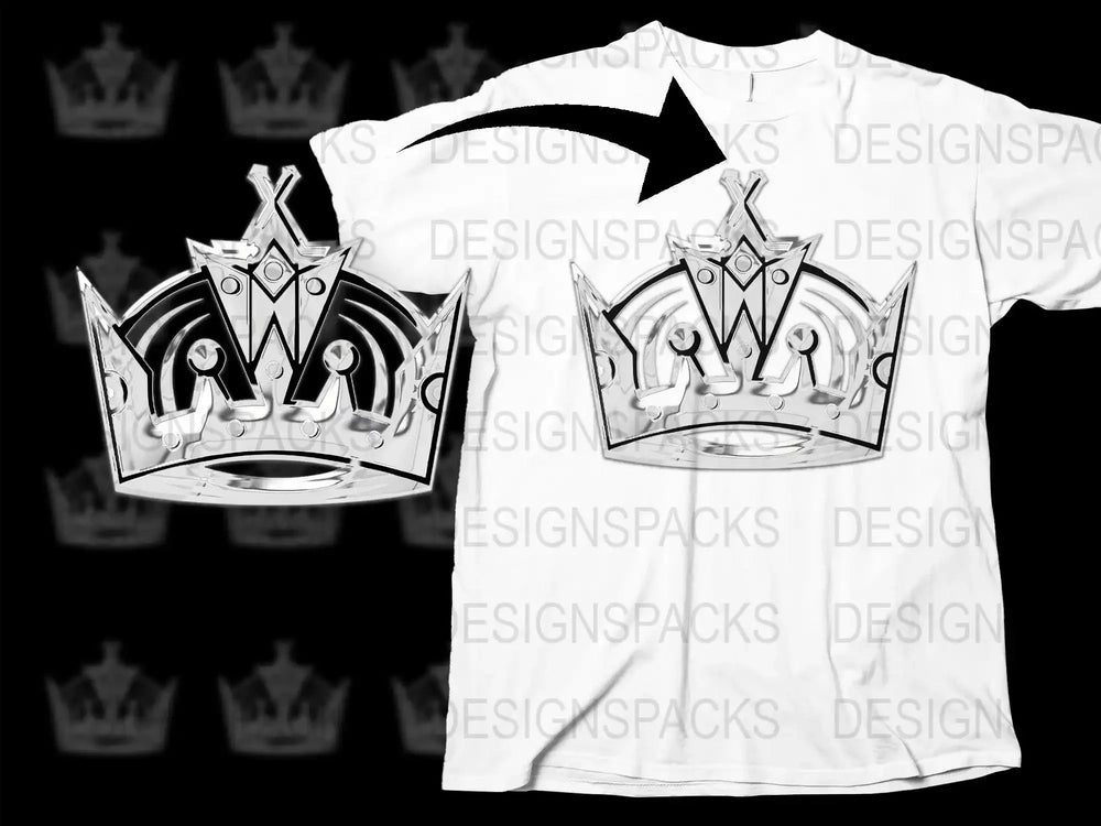 Los Angeles Kings Stylish Crown Design Png Digital Download