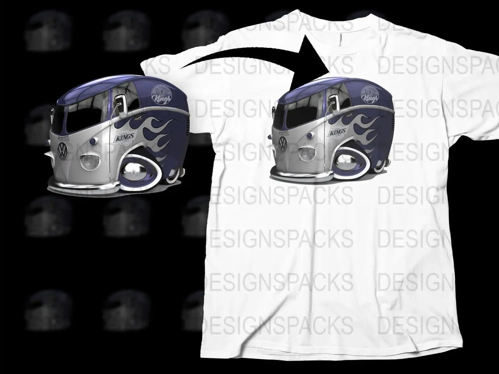 Los Angeles Kings VW Bus Design Retro Style Png Digital Download
