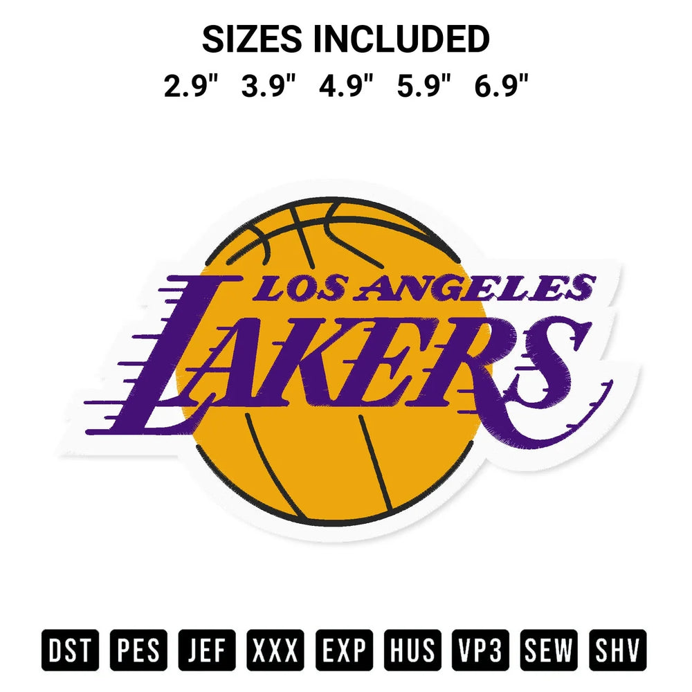 Los Angeles Lakers Logo Embroidery Design