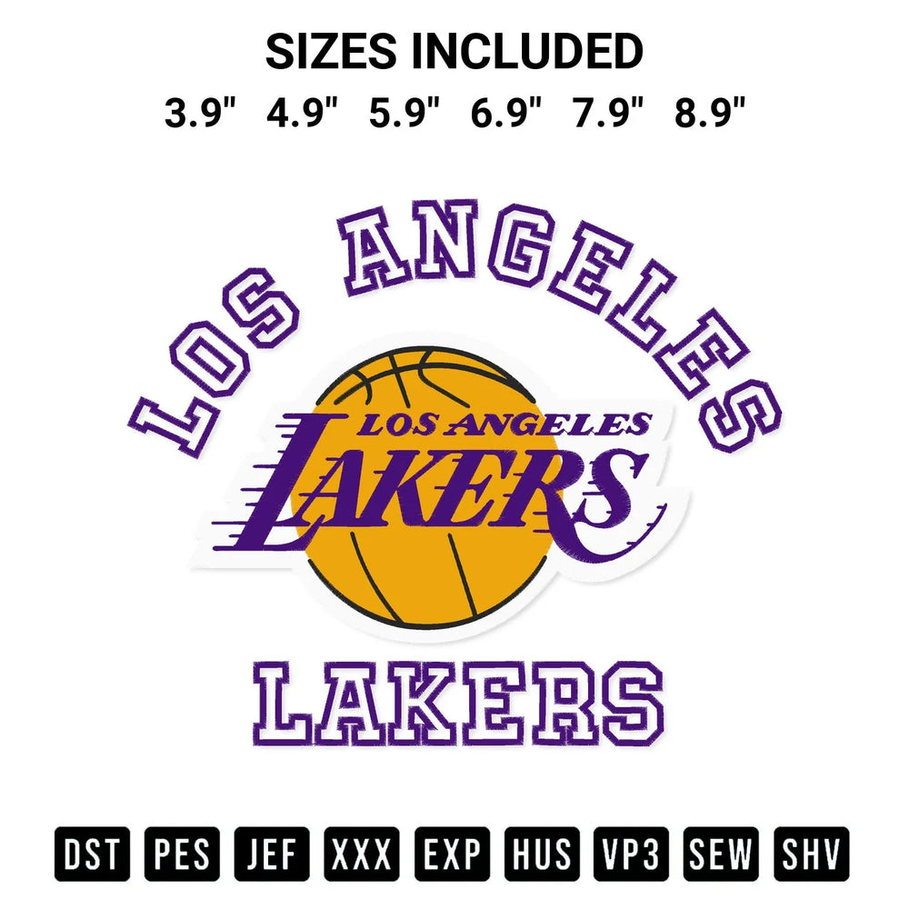 Los Angeles Lakers Team Embroidery Design