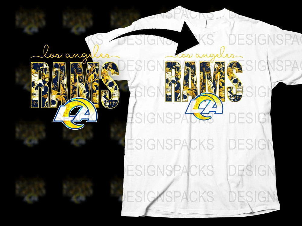 Los Angeles Rams T-Shirt, Football Team Graphic Tee, Yellow Blue Sports Fan Gear, Unisex Cotton Shirt