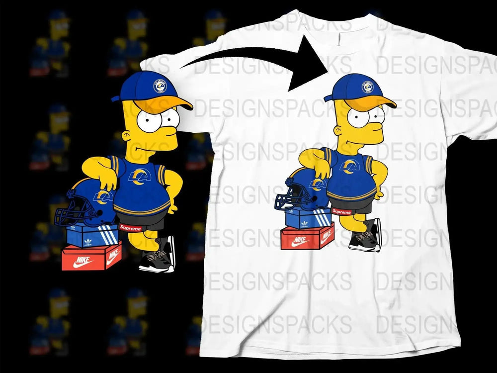 Los Angeles Rams Homer Simpson Fan Graphic Png Digital Download