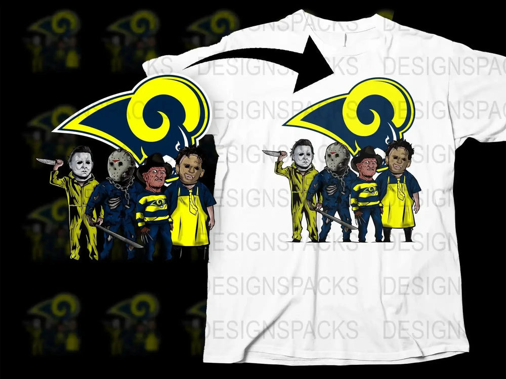 Los Angeles Rams Horror Characters Slashers Png Digital Download