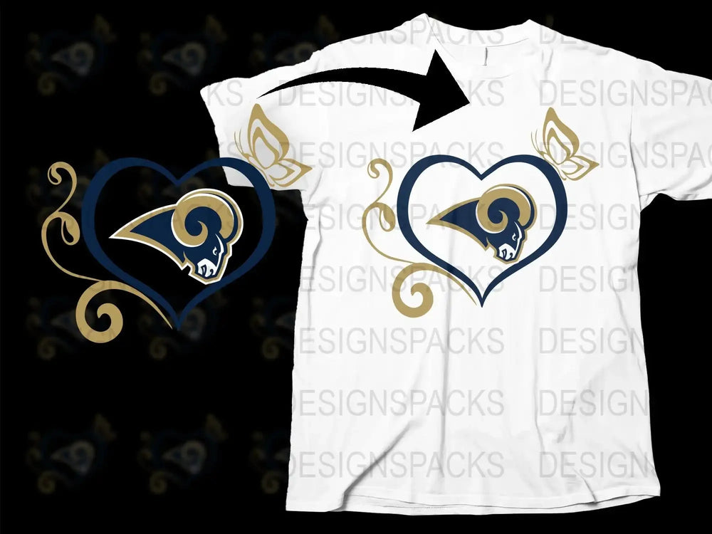 Graphic T-Shirt with Blue and Gold Ram Design, Stylish Unisex Casual Wear Shirt