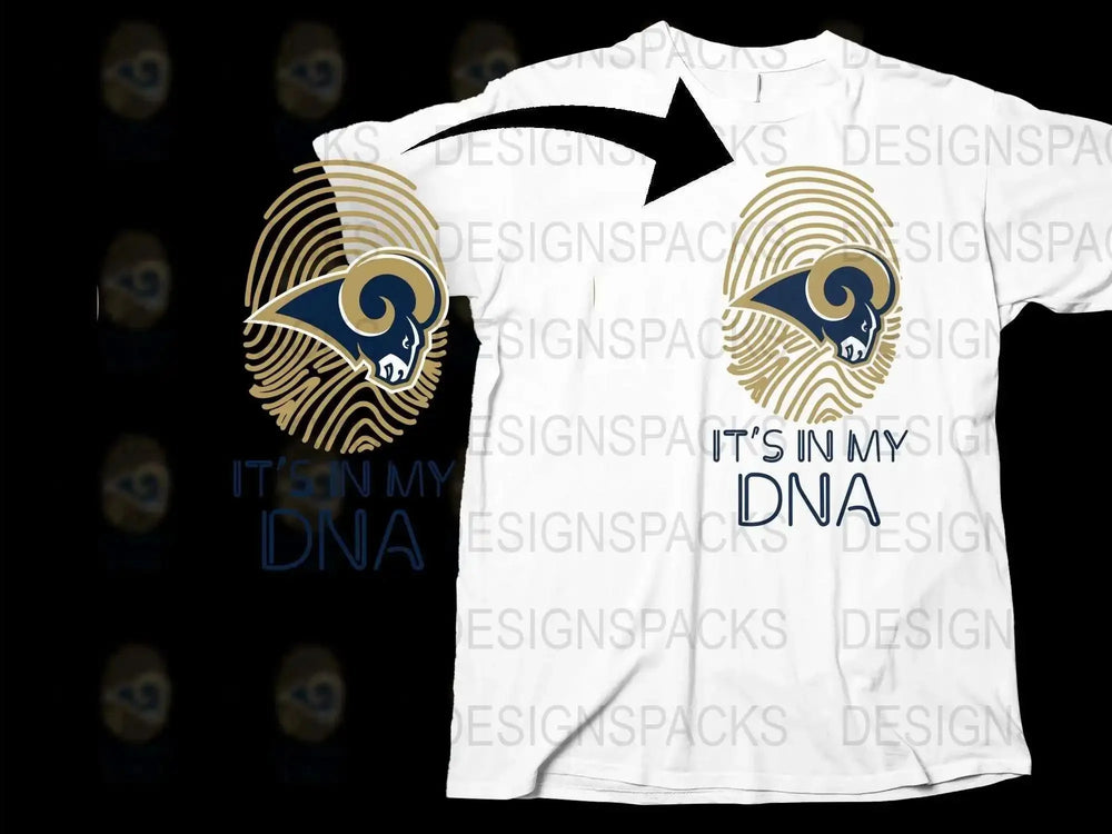 Rams Inspired Sports T-Shirt, It's In My DNA Graphic Tee, Football Fan Gift, Stylish Unisex Apparel