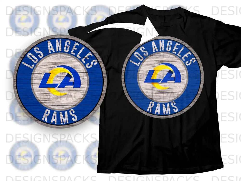 Los Angeles Rams LA Logo Round Design T-Shirt Product