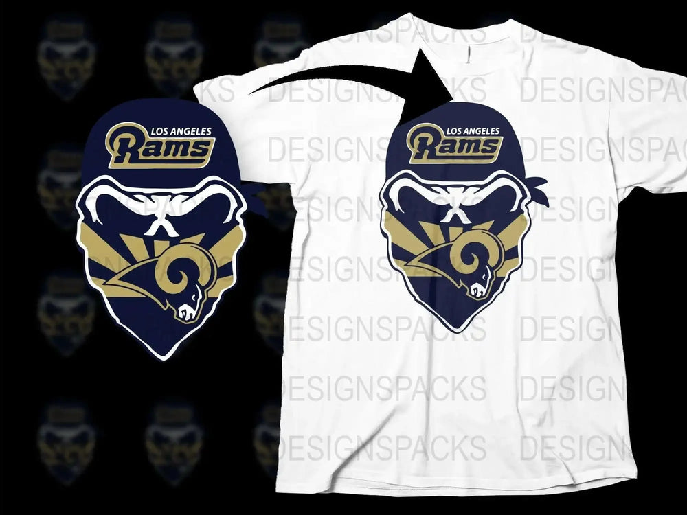 Los Angeles Rams Logo T-Shirt, NFL Football Fan Apparel, Sports Team Graphic Tee, Unisex White Shirt