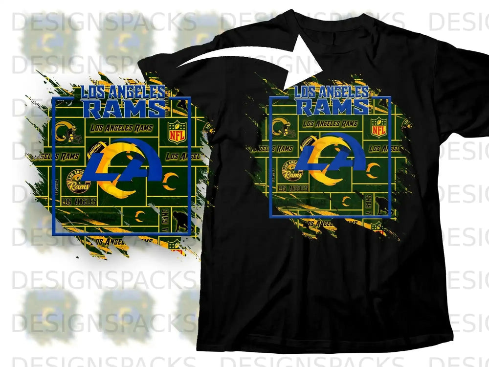 Los Angeles Rams NFL Graphic Black Unisex T-Shirt