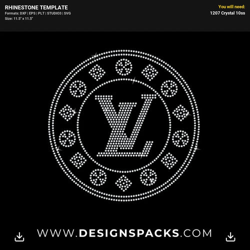 Louis Vuitton Big Circle 2Options Rhinestone Digital Template