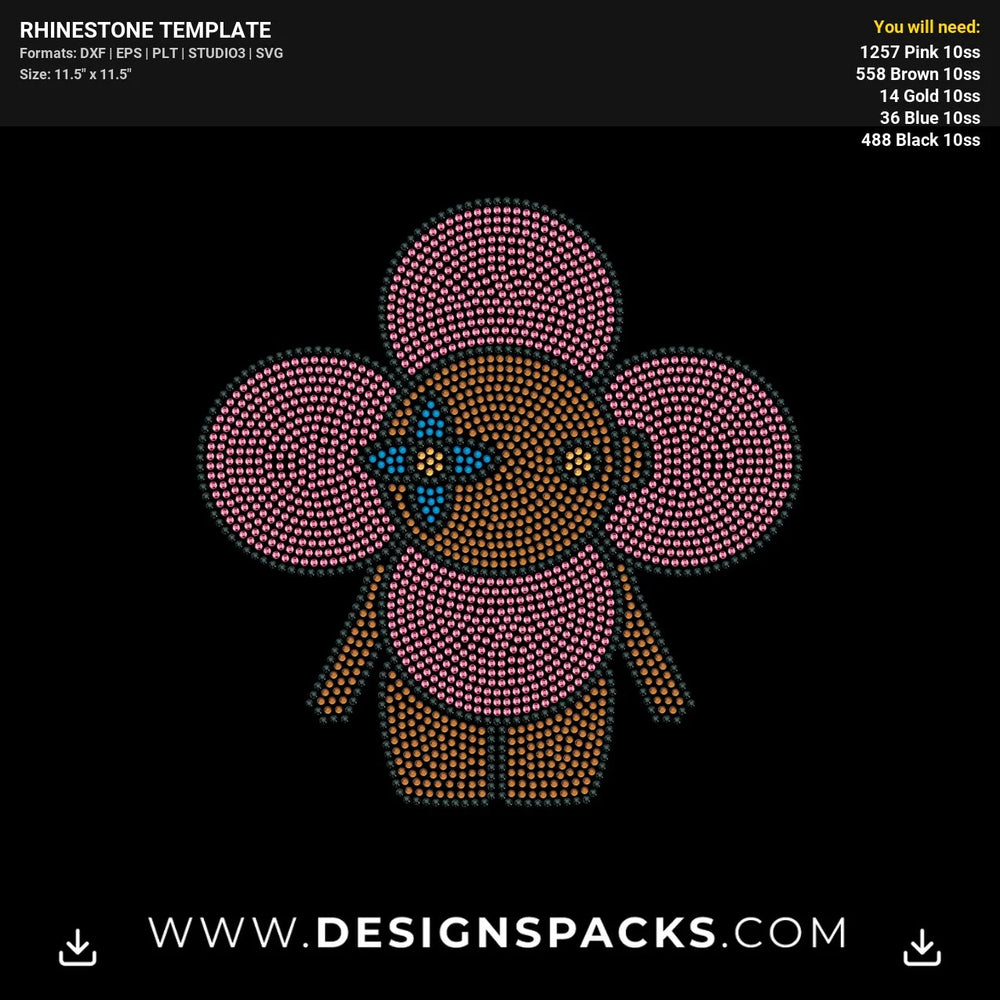 Louis Vuitton Vivienne Rhinestone Digital Template