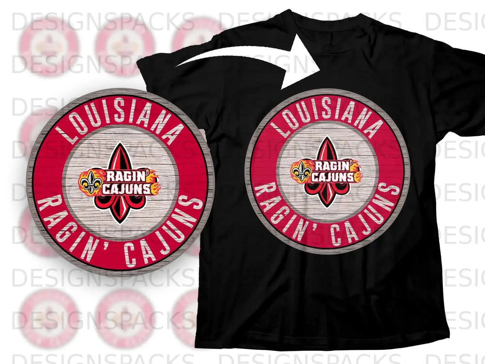 Louisiana Ragin' Cajuns Circle Design T-Shirt
